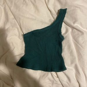 One Shoulder Knit Crop Top